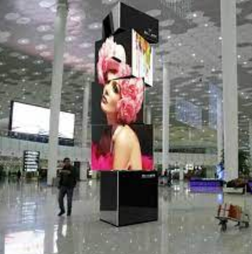 Airport-Double sided indoor mechanical rotating screen